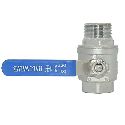 1Pcs 1-1/4 Inches Ball Valve - Full Port Heavy Duty Male NPT (MNPT) X Female NPT (FNPT) Thread with Long Handle Switch,Stainless Steel 304 for Water, Oil, and Gas,1000WOG - size: 1-1/4''