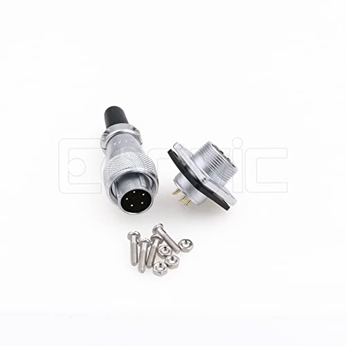 WS16 5 Pin Aviation Connector Waterproof Plug Male Female Square Socket Metal Threaded Signal LED Industrial Equipment - size: 5Pin