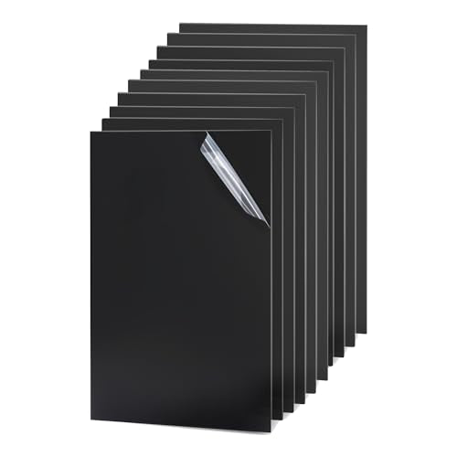 OMTech 10 Pack Black Acrylic Sheets, 8"x12" Sheets with 1/8" Thickness for Laser Engraving & Cutting, Transparent Acrylic Plastic Boards for DIY Projects Crafting Display Case Sign - color: Black, size: 12''x8''x1/8''