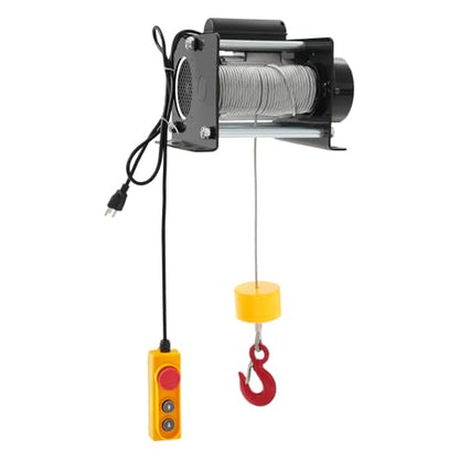 1 KW Electric Hoist Winch,881 lbs Loading Capacity Wired Control Powerful 110V Portable Electric Winch Crane Hoist, 98.43ft Lifting Height Garage Lifter for Garage, Factory, Warehouse, Balcony,Black - color: Black