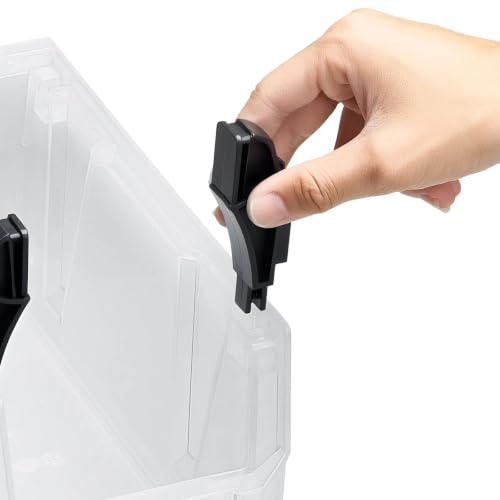 Transparent Plastic Stackable Organizer Bins 27.7 x 14 x 13 cm, 8 Pack