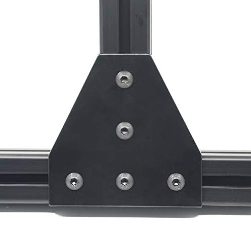 8Pcs Black 2020 Profile Connector Corner Bracket Outside Joint Board Plate - size: 2020 8 Pcs T