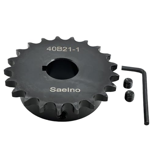 #40 Roller Chain Sprocket Type B 1 inch Bore 21 Tooth, Hardened Antirust 1045 Steel Drive Sprockets 40B21-1