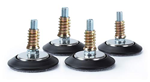 Adjustable Leveling Feet 3/8"-16 Thread with Felt Pads 4PK