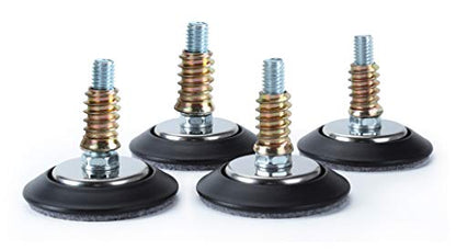 Adjustable Leveling Feet 3/8"-16 Thread with Felt Pads 4PK