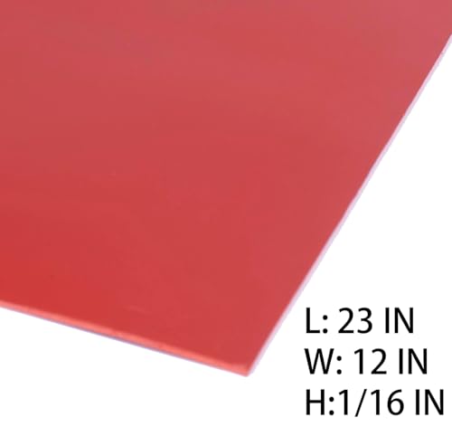 Neoprene Rubber Sheet Solid Rubber Strips Roll Mat PadInsulation High Temperature Rsistant for DIY Gaskets, Pads, Sealing, Cushion (Red, 12" X 23" X 1/16" (.062")) - color: Red, size: 12" X 23" X 1/16" (.062")