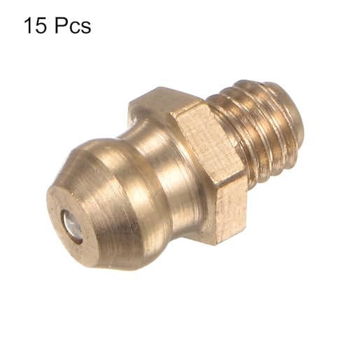 HARFINGTON 15pcs Brass Straight Grease Fitting M5x0.8mm Metric Thread Hydraulic Grease Nipple Accessories for Car - size: M5x0.8