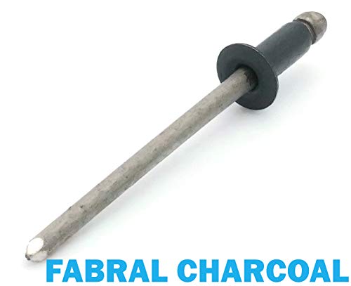 Colored Pop Rivets 1/8 Diameter #4 304 Stainless Steel Painted Blind Rivets 4-3, 1/8" x 3/16" Grip (100, Fabral Charcoal) - color: Fabral Charcoal