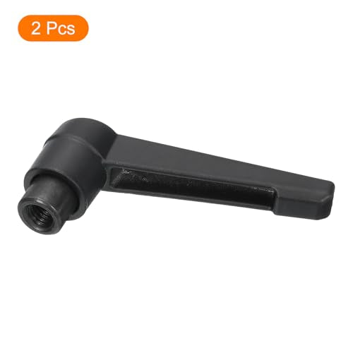 uxcell 2Pcs M6 Adjustable Knobs Handle Female Thread Push Button Ratchet Quick Release Locking Rotating Bolt for Lathe Machinery, Black - size: M6