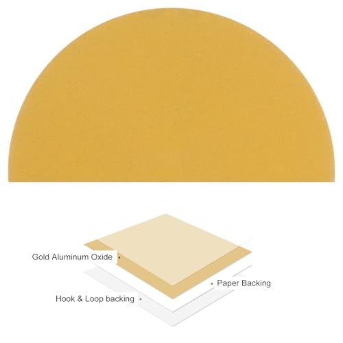 100pcs No Hole Sanding Discs- [ 3 Inch 600 Grit ] Round Hook and Loop Grip Sanding Pads Sheet Sandpaper for Automotive Woodworking Metal Polishing Use| Gold, Aluminum Oxide - size: 600 grit
