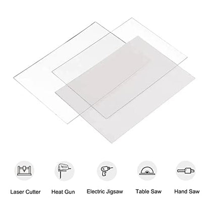 5 Pack 12x12x.02” Clear Plastic Sheet PET Flexible for DIY Craft Projects