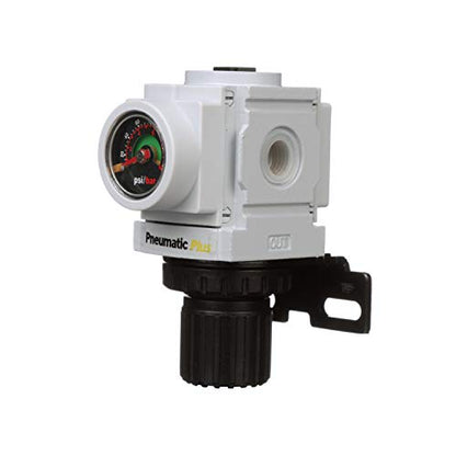 PneumaticPlus PPR2-N02BG Compressed Air Pressure Regulator, 1/4" NPT - size: 1/4" NPT