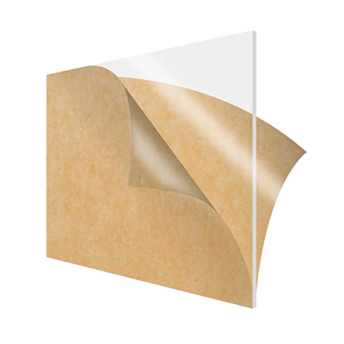 SimbaLux Acrylic Sheet Clear Cast Plexiglass 12” x 12” 1/4” Thick (6mm) - color: Clear