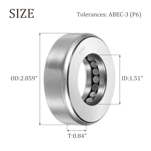 uxcell 2Sets T151 Thrust Tapered Roller Bearings 1.51" Bore, ABEC3 - size: T151