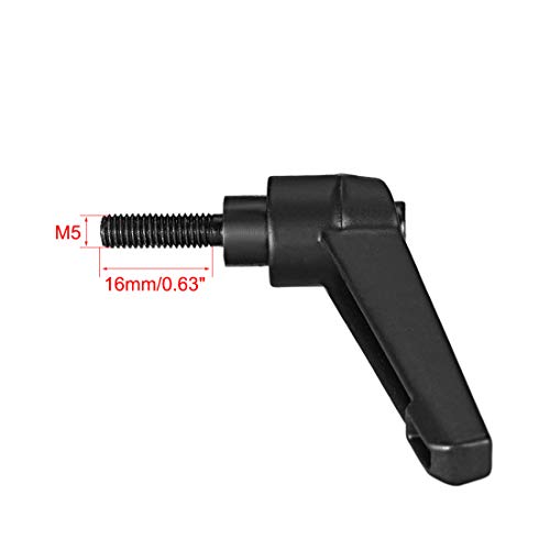 uxcell M5 x 16mm Handle Adjustable Clamping Lever Knobs Black 2pcs - color: Black, size: M5 x 16mm