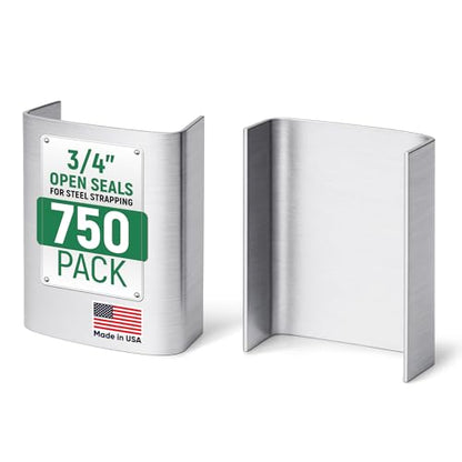 3/4" Open Seals for Steel Strapping, Pack of 750 - size: Pack of 750