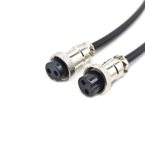 3.28 ft GX20 2 Pin Double Female Cable, GX20 2Pins Female to Female Head Aviation Cordset Electrical Connector Panel Mount Circular Metal Adapter Cordset for Ships 10A 250V 15AWG (1meter) - size: GX20 2Pin