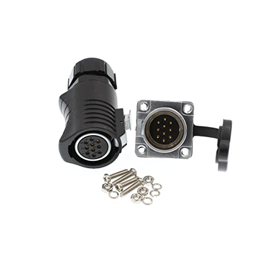 LP20 Outdoor Waterproof Bulkhead Connector 10 Pin Power Industrial Circular Connector for Solar Energy Equipment - color: Feamle plug & male socket, size: LP20 10F
