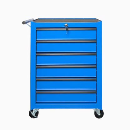 Rolling Metal Tool Chest with 6 Drawers, 20" 6-Drawer Tool Chest Cabinet with Ball Bearing Drawer Slides, Steel Tool Storage Box Organizer -Blue - color: Blue-6