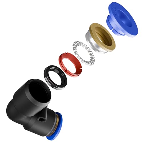 SNS Elbow 90 Degree 1/2" Tube OD Union Pipe Tube Fitting Air Line Pneumatic Connector Push to Connect Coupler(10 PCS) SPV-1/2 - size: SPV-1/2