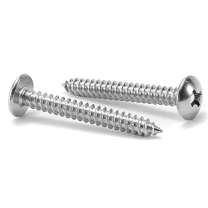 #6 x 1-1/2" Wood Screw 100Pcs Truss Head Phillips 18-8 (304) Stainless Steel Fast Self Tapping Screws by SG TZH - size: #6 x 1-1/2"