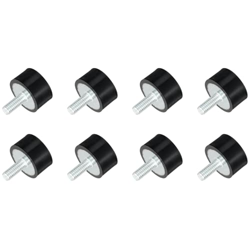 uxcell M4 Thread Rubber Mounts, Vibration Isolators, Cylindrical Shock Absorber with Studs 15 x 8mm 8pcs - size: M4x15x8mm