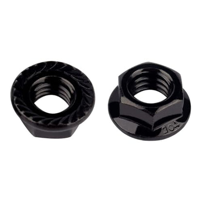 Black 1/4"-20 Serrated Flange Hex Nuts, 304 Stainless Steel 18-8, Coarse Thread UNC, Full Thread, Pack of 20 - color: Black, size: 1/4"-20 (20 Pcs)