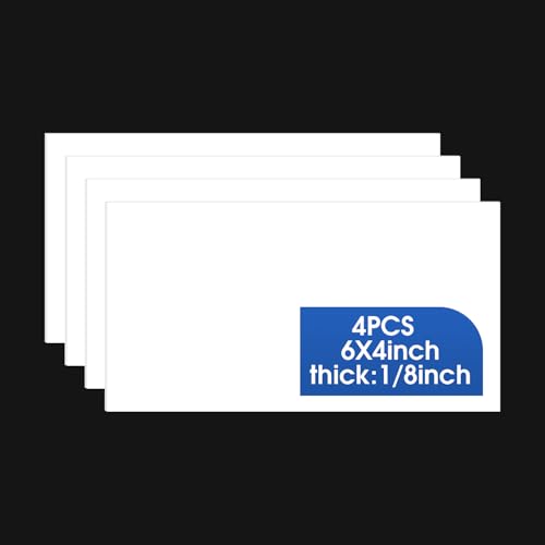 4 Pack White ABS Plastic Sheet, 6" x 4" x 1/8" Thick Hard Thermoplastic Sheet, Moldable Plastic Panel for Crafts, Car Interiors, Home Decor, DIY Projects - color: White, size: 6"x4"x1/8"