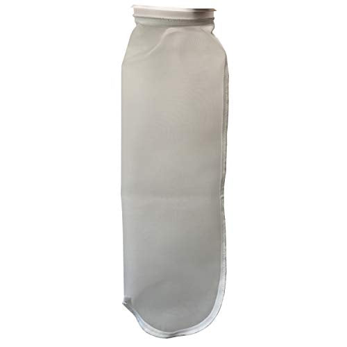 (25 Pack) Bagfilters.com 37 Micron Nylon Monofilament Mesh Filter Bags, Industry Size #2 (7-1/16 x 32), Mesh Size 400 with Polypropylene Ring