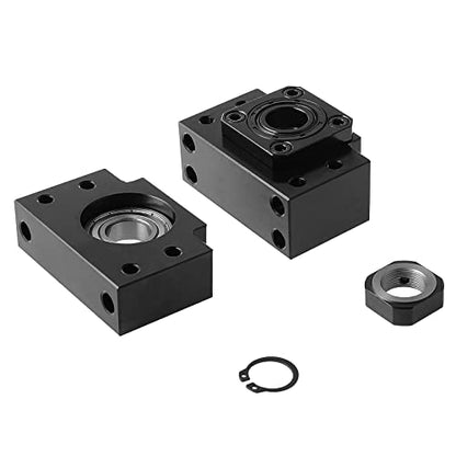 ANWOK 2pcs Ballscrew End Supports 1pcs BK15 Fixed Side + 1pcs BF15 for CNC Router Parts RM / SFU2005 Ballscrew 2005 Ball Screw Bearing Block Bracket - size: BK15+BF15