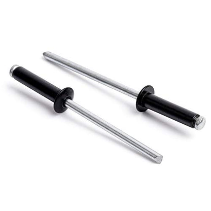 ISPINNER 100pcs 1/8" x 1/2" Aluminum Blind Rivets, 3.2 x 12.7mm Pop Rivets, Pack of 100 (Black) - size: 1/8" x 1/2"