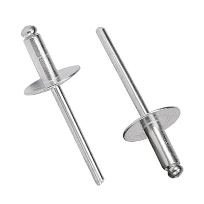 Maozaa 100pcs 1/8" x 3/8" Large Flange Aluminum Blind Rivets, Silver - color: Silver, size: 1/8" x 3/8"