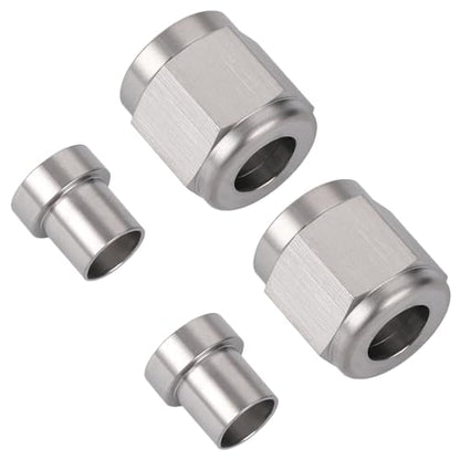 3AN Hardline Stainless Steel Tube Nut and Sleeve Fitting for 3/16" OD Tubing, 2 Sets - size: 3AN-3/16", 2 Sets
