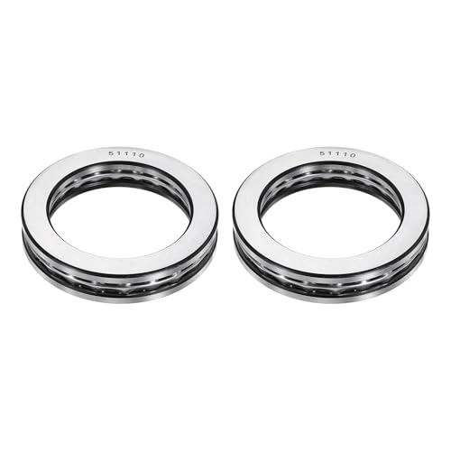 uxcell 2Pcs Thrust Ball Bearings, 50mm Bore 70mm OD 14mm Thick 51110 ABEC5 - size: 51110 50mm x 70mm x 14mm