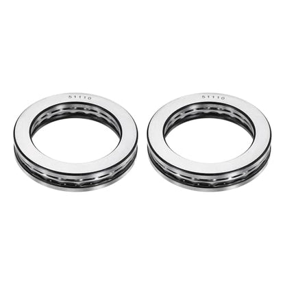 uxcell 2Pcs Thrust Ball Bearings, 50mm Bore 70mm OD 14mm Thick 51110 ABEC5 - size: 51110 50mm x 70mm x 14mm