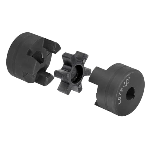 uxcell 1/2" to 7/8" L075 Flexible 3-Piece L-Jaw Coupling Coupler Set & Buna-N NBR Rubber Spider for Log Splitter Hybrid Equipment - size: 1/2" to 7/8"