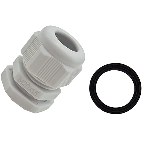 10 Pcs M20x1.5 Waterproof Cable Glands Joints Adjustable 6-12mm Cable Connectors Compression Cable Glands with Locknuts (IP68) - color: White