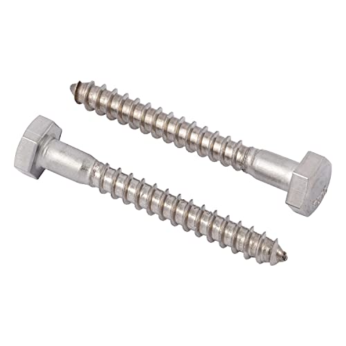 1/4 x 3 Stainless Lag Bolt (25-Pack) 18-8 Stainless Steel, Heavy Duty Hex Wood Lag Screw, ASME B18.2.1 Commercial/Industrial Grade by Makers Bolt - size: 1/4 x 3 (25 pack)