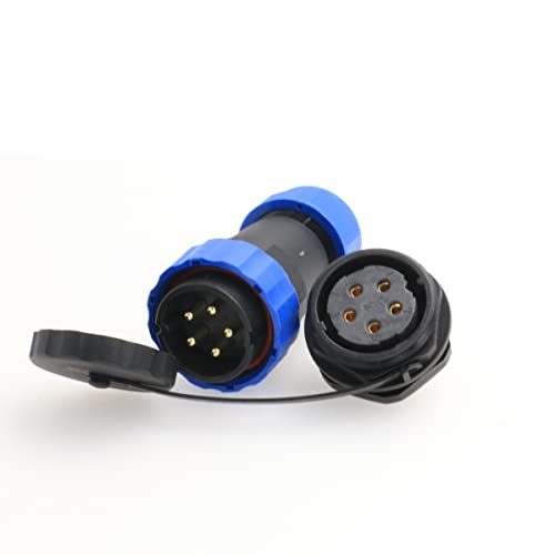 HE29 5pin 28mm Panel Mount Waterproof IP68 Industrial Threaded Plastic Connector Male Plug Female Socket（5Pin） - size: 5 pin