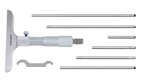Accusize 0-6 in Depth Micrometer, 4 in Base, 0.001 in Resolution