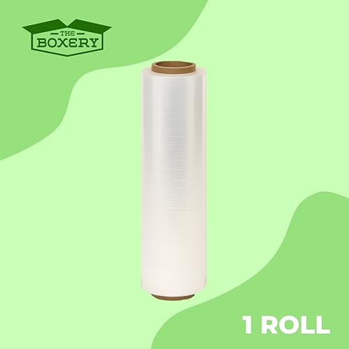 The Boxery 18" x 1500' Stretch Wrap – 90 Gauge Clear Blown Film – 4 Rolls (6000ft Total) – Extra Heavy-Duty Pallet Wrap for Maximum Load Stability