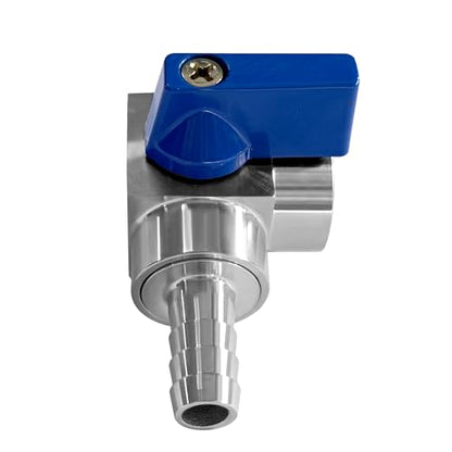 Beduan 304SS 3/8 Barb x 1/4 NPT Female 90 Degree Elbow Ball Valve Shut Off - size: 3/8"Barb to 1/4 NPT Female