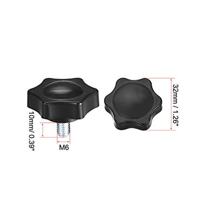 uxcell Clamping Handle Screw Knobs Handle Star Knob M6 x 10mm Male Thread 5pcs - size: M6*10