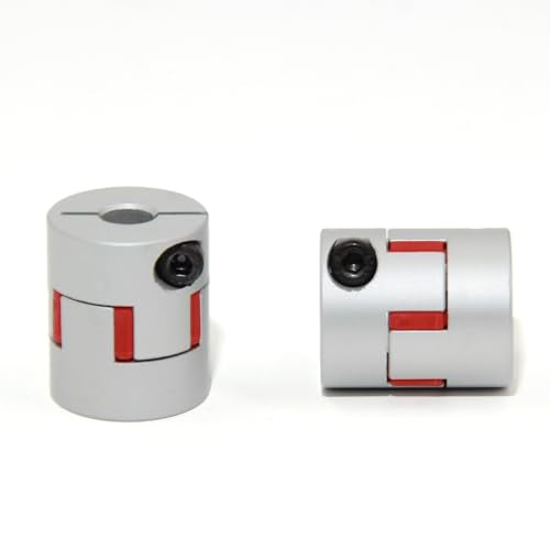 6.35mm to 8mm Bore Aluminium Plum Flexible Shaft Coupling Servo Stepper Motor Jaw D25xL30 Connector Flexible Shaft Couplers for 3D Printer/CNC Machine/DIY Encoder, 2pcs/Pack(6.35mmx8mm) - size: 6.35mmx8mm