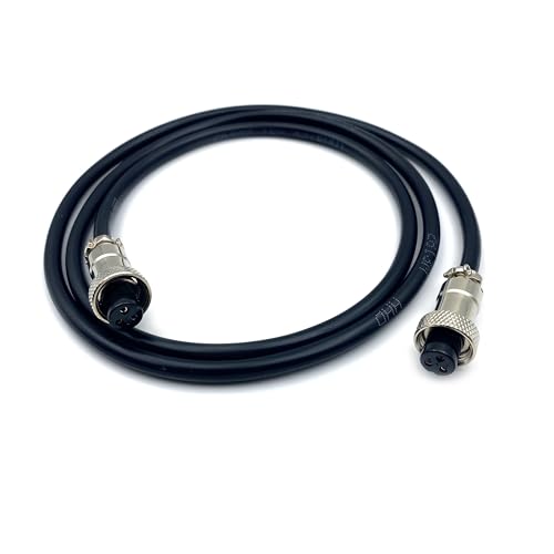3.28 ft GX12 3 Pin Double Female Cable, GX12 3Pins Double Female Head Aviation Cordset Electrical Connector Panel Mount Circular Metal Adapter Cordset for Ships 5A 125V 20AWG (1meter) - size: GX12 3Pin