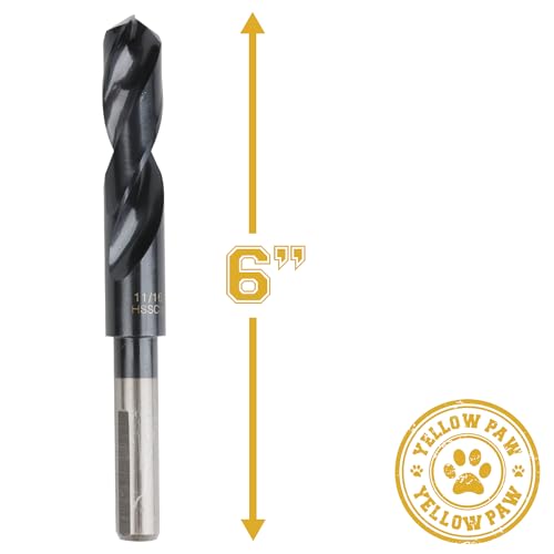 11/16 Inch Drill Bit for Metal - Industrial Grade M35 Cobalt Titanium Aluminum Nitrite - 11/16" Diameter & Total Length of 6" with Working Length of 3" Easily Drill Into Metal, Steel, & Aluminum - size: 11/16"