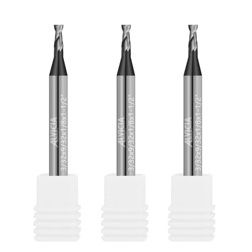 3PCS 3/32" Micrograin Carbide Square End Mill Set 2 Flute HRC 55 - size: 3/32 in