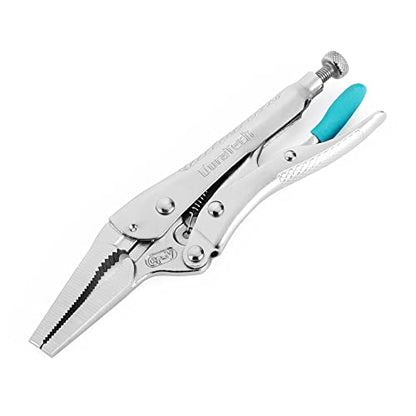 DURATECH 6.5" Long Nose Locking Pliers, Cr-V Construction with Wire Cutte