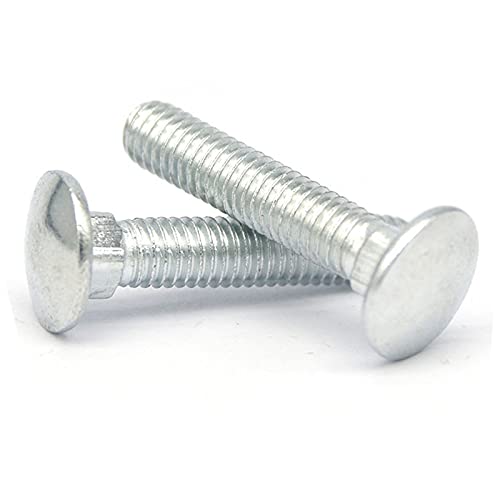 50 Pcs Carriage Bolts, Coach Bolts,Neck Carriage Bolt, Round Head, Square Neck, Zinc Plated （M5-0.8x20mm） - size: M5-0.8x20mm（50Pcs）