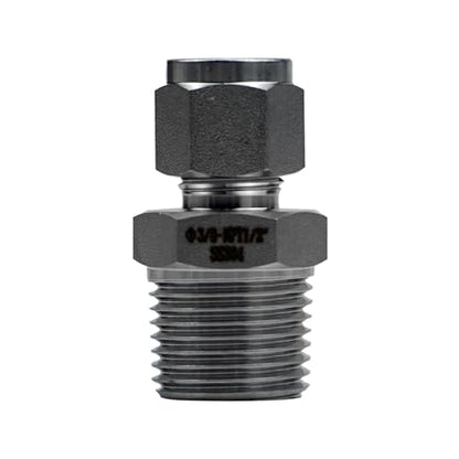 Compression Fitting 3/8" Tube OD x 1/2" NPT Male Straight Adapter Connect